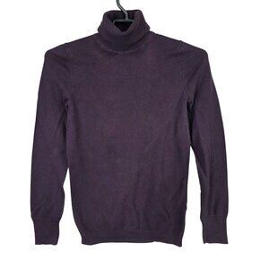 Womens Gap Purple Ultrafine Turtleneck Sweater Long Sleeve Cotton Blend Size S